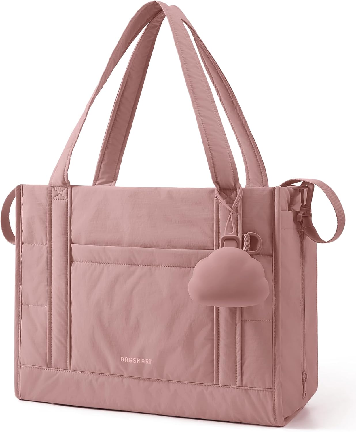 BAGSMART Crush Bow Diaper Bag Tote Large Waterproof Puffer Travel Tote with Changing Pad for Babies 0-14 Months TikTokShopJumpstartSale