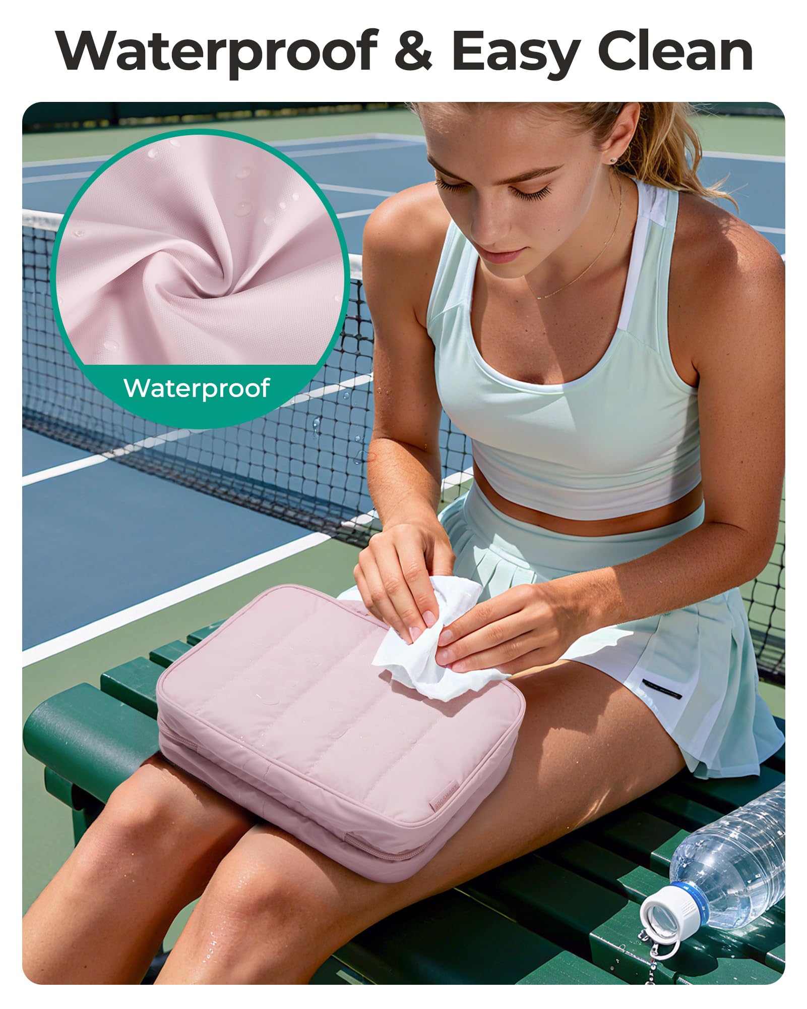 BAGSMART Hanging 360° Toiletry Bag - Lightweight, Puffy Dry/Wet Pockets, Adjustable 2/3 Sections, Multi-Functional Travel Makeup Organizer OutdoorFun