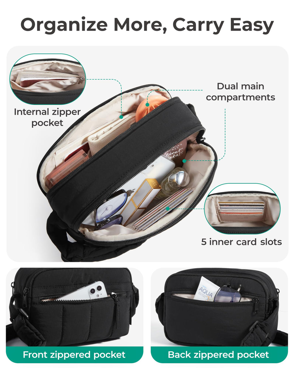 【NEW IN】BAGSMART Small Quilted Crossbody Bags for Women Lightweight Mini Crossbody Purses Tote Handbags for Daily Use Travel